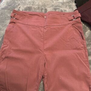 Rose colored cropped dress pants